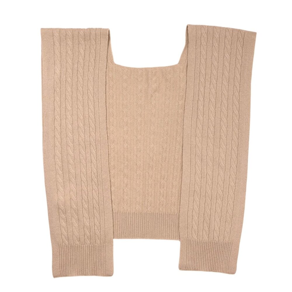 Elle & Riley Cashmere Cable Sweater Scarf in Camel